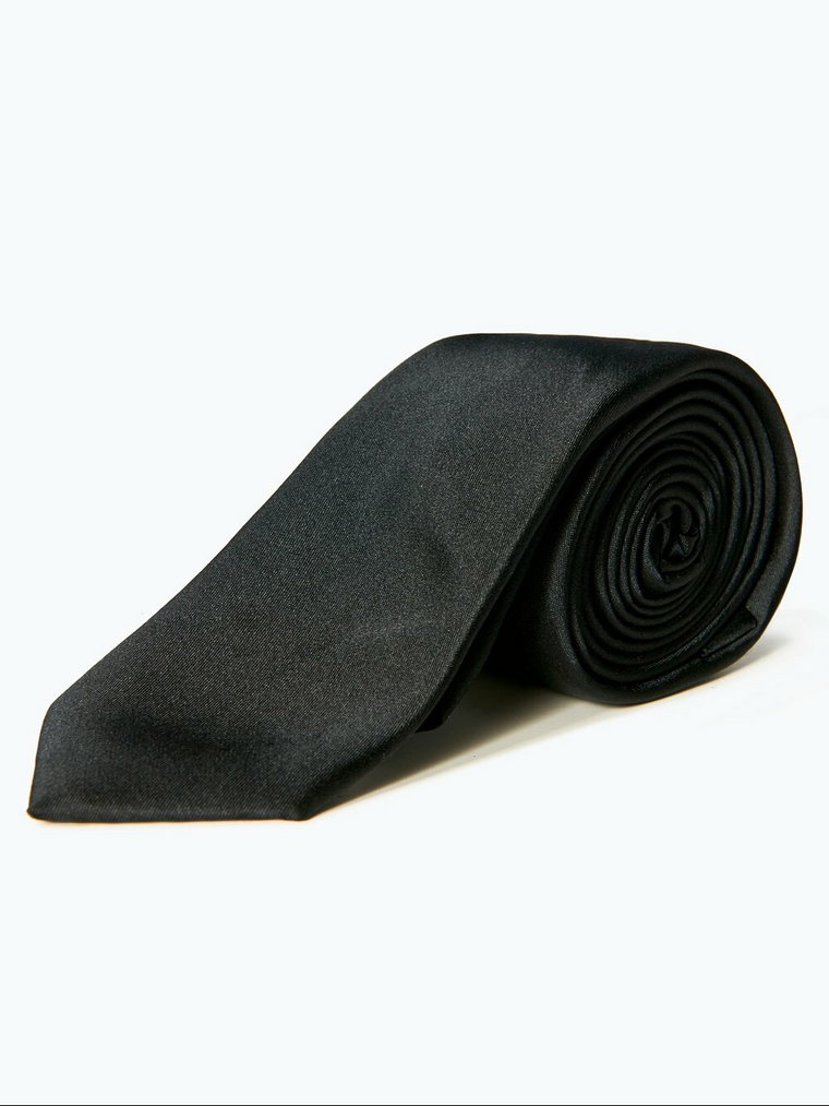 Finshley & Harding - Krawat jedwabny męski, czarny