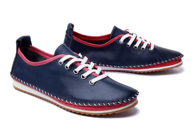 LANQIER 38C1208 navy-red, półbuty damskie