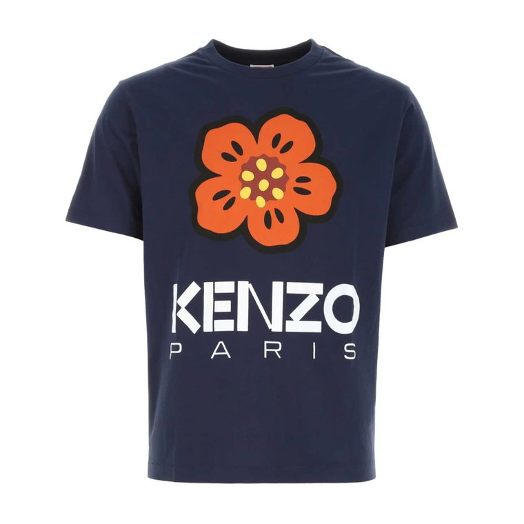Granatowy bawełniany t-shirt Kenzo