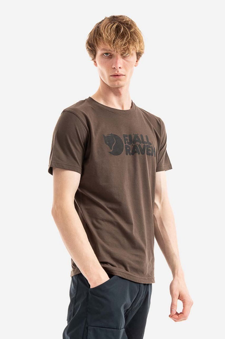 Fjallraven t-shirt Fjallraven Logo kolor zielony z nadrukiem F87310.633-633