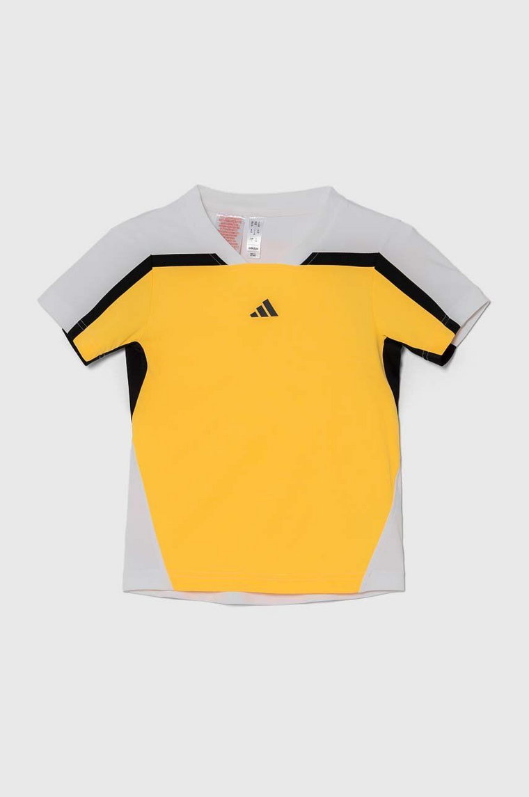 adidas Performance t-shirt dziecięcy kolor żółty z nadrukiem
