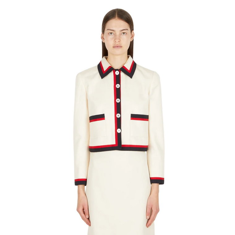 Elegancka Stripe Trim Suit Jacket Miu Miu