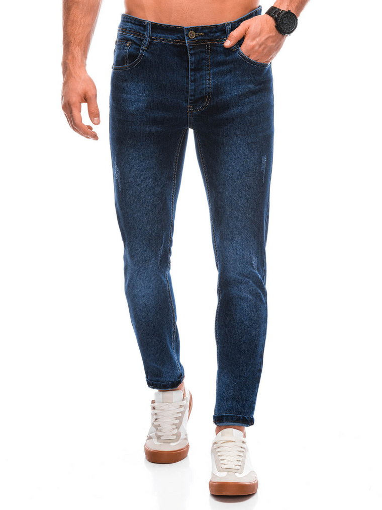 Spodnie męskie jeansowe P1427 - niebieskie