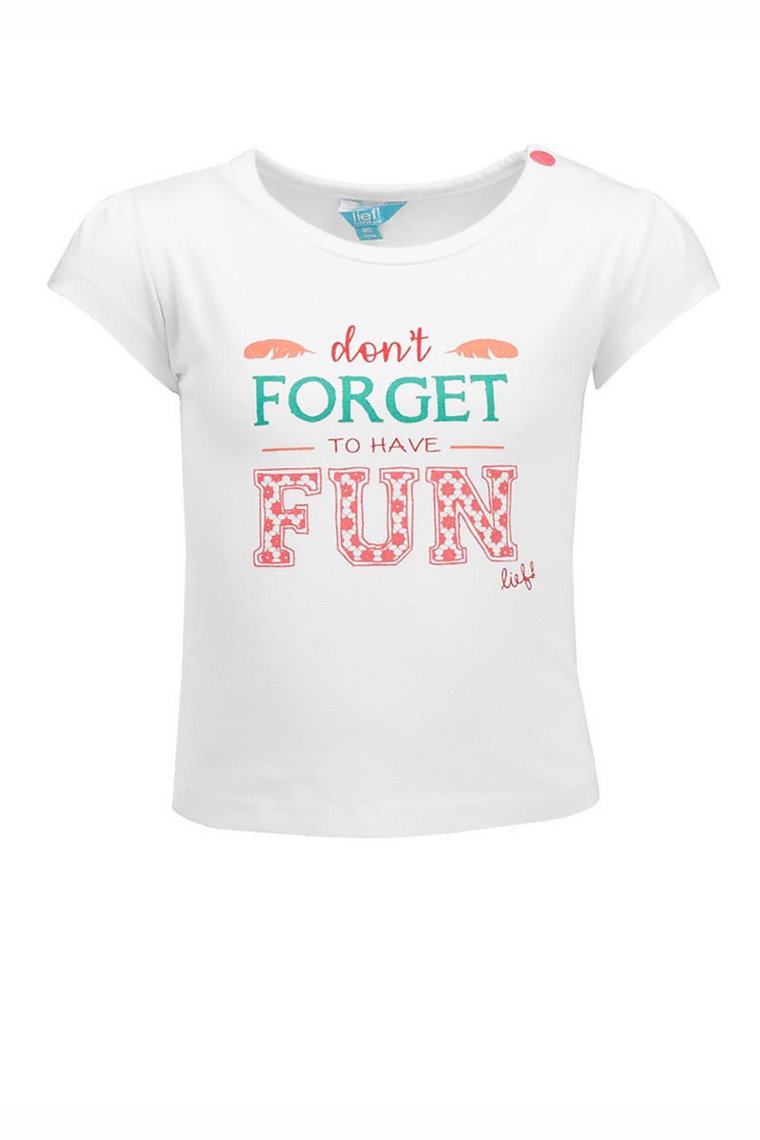 T-shirt niemowlęcy - biały Don't forget to have fun - Lief