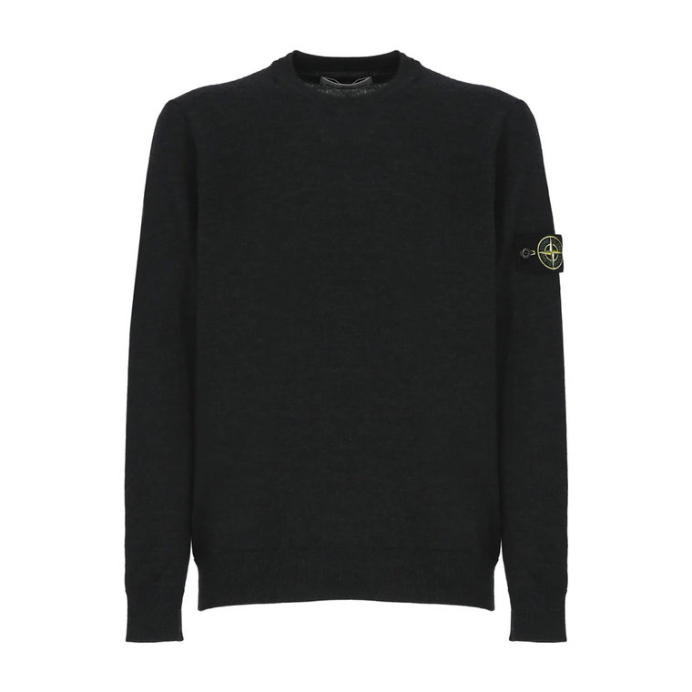 Ciemnoszary Sweter z Ikonicznym Logo Stone Island