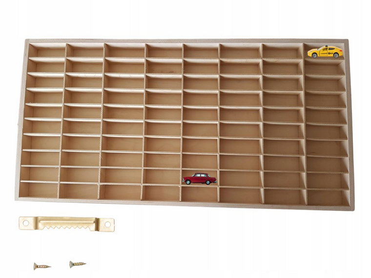 PÓŁKA NA SAMOCHODZIKI AUTKA RESORAKI HOT WHEELS ORGANIZER 80 MIEJSC DREWNO