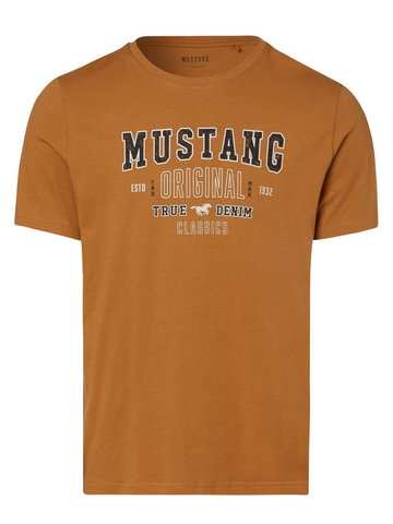 Mustang - T-shirt męski  Alex C, brązowy