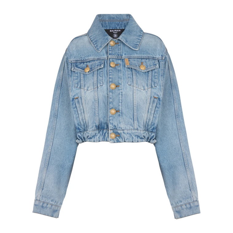 Short jacket in faded denim Balmain