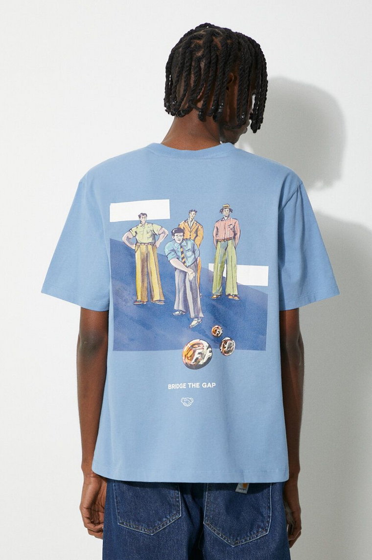 Filling Pieces t-shirt bawełniany Games Harbour kolor niebieski z nadrukiem 74434030627