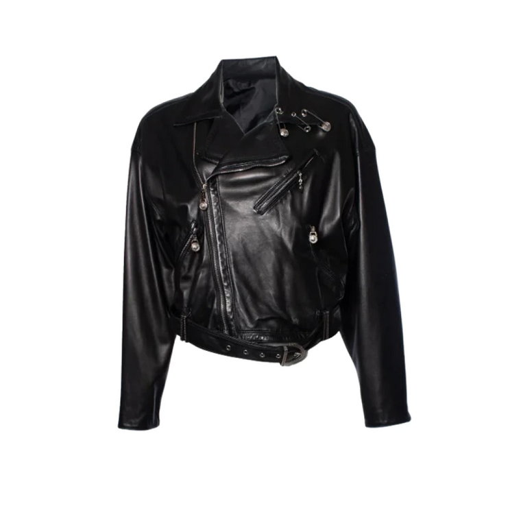 Pre-owned Leather outerwear Versace Pre-owned