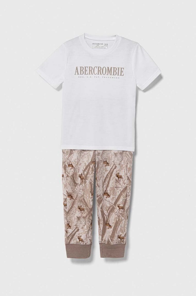 Abercrombie & Fitch piżama dziecięca kolor biały wzorzysta