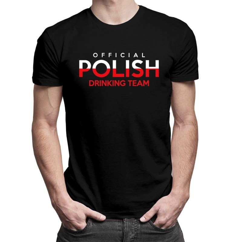 Official polish drinking team - męska koszulka z nadrukiem