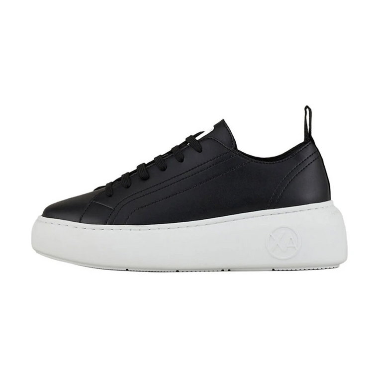 Czarne Sneakersy z Podeszwą Flatform Armani Exchange