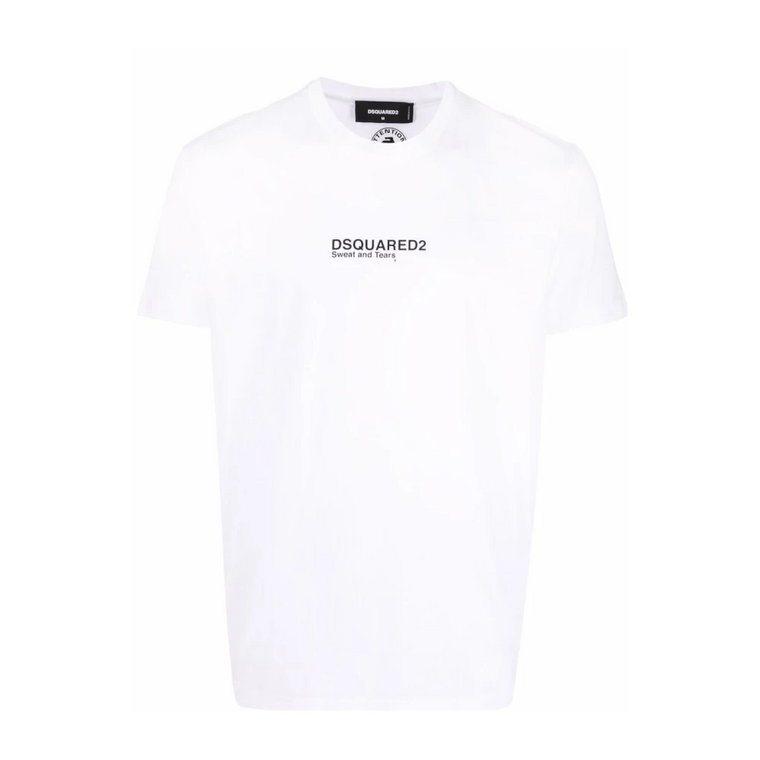Męska koszulka S23009 - #100 Bianco Dsquared2