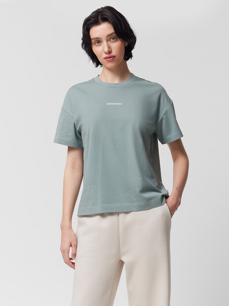 T-shirt z nadrukiem damski Outhorn - morski