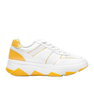 Biało żółte sneakersy Julissa białe