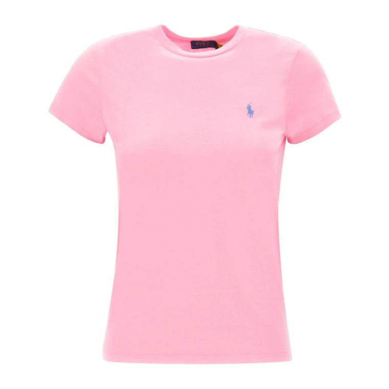 Różowa Polo T-shirt z Ikonicznym Logo dla Kobiet Ralph Lauren