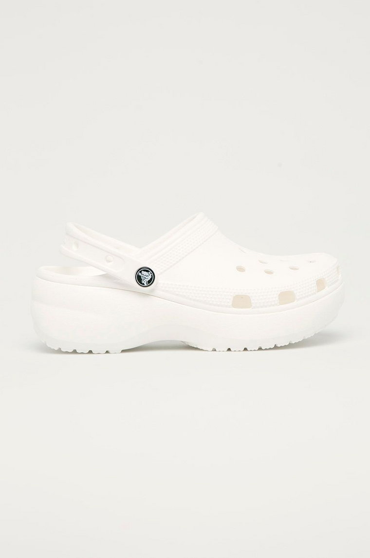 Crocs klapki Classic Platform Clog damskie kolor biały 207989