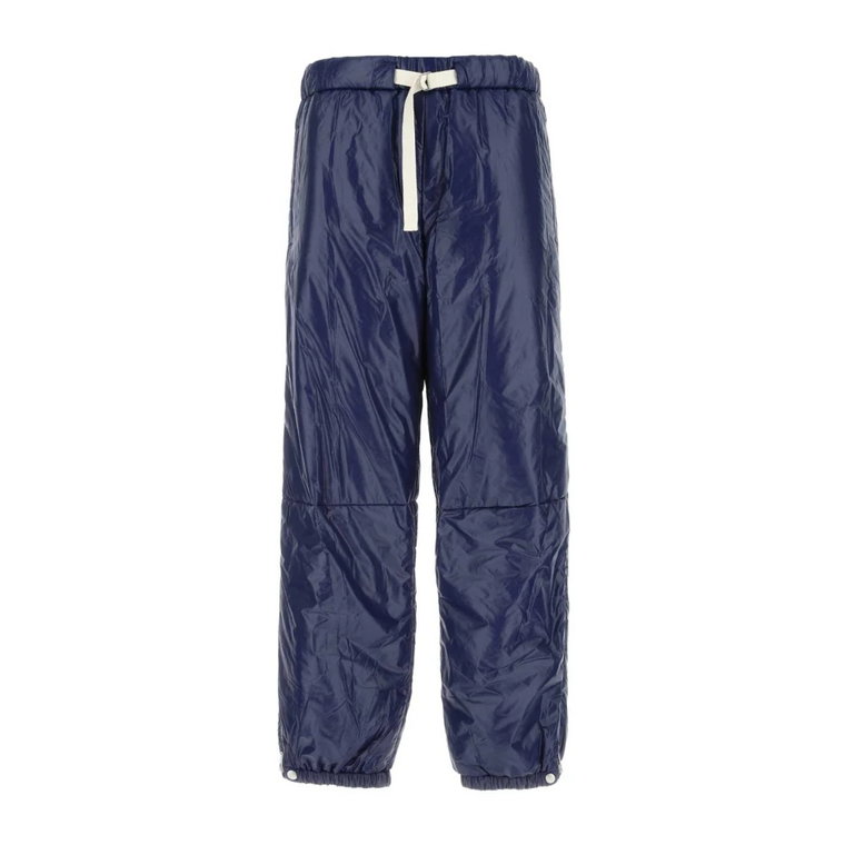 Niebieskie spodnie dresowe z nylonu, Stylowy model Jil Sander