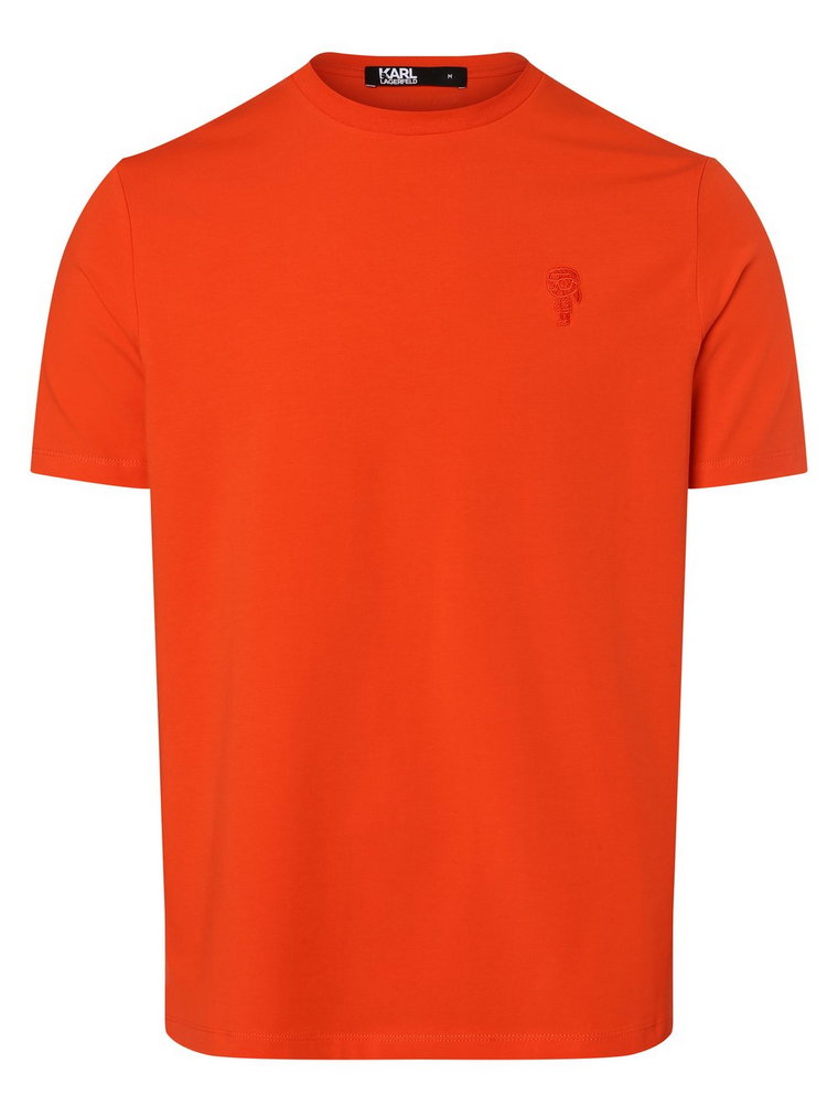 KARL LAGERFELD - T-shirt męski, pomarańczowy|czerwony