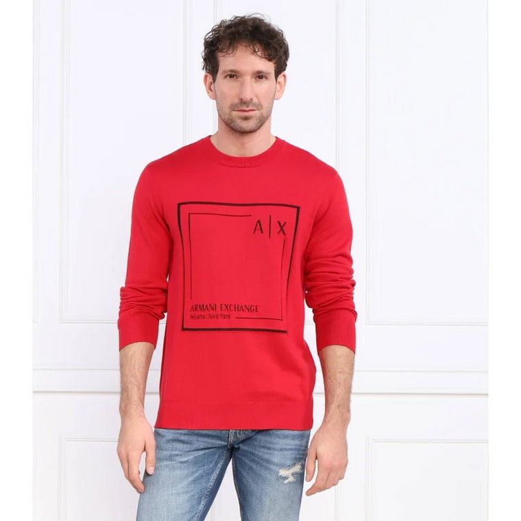 Armani Exchange Sweter | Regular Fit | z dodatkiem kaszmiru