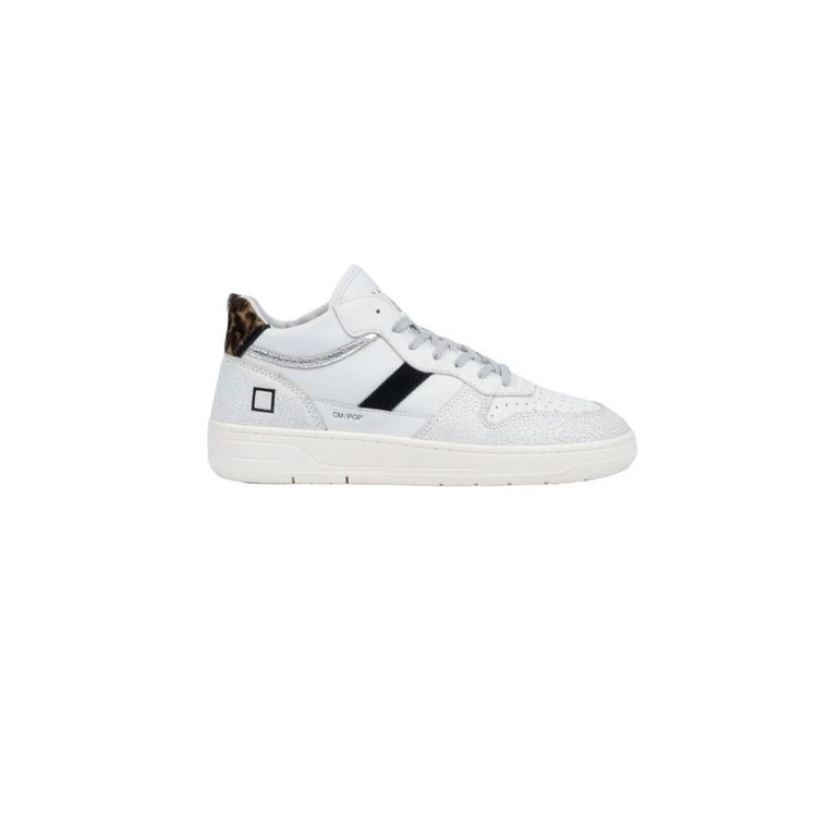 Białe Sneakersy Court 2.0 w stylu Leopard D.a.t.e.