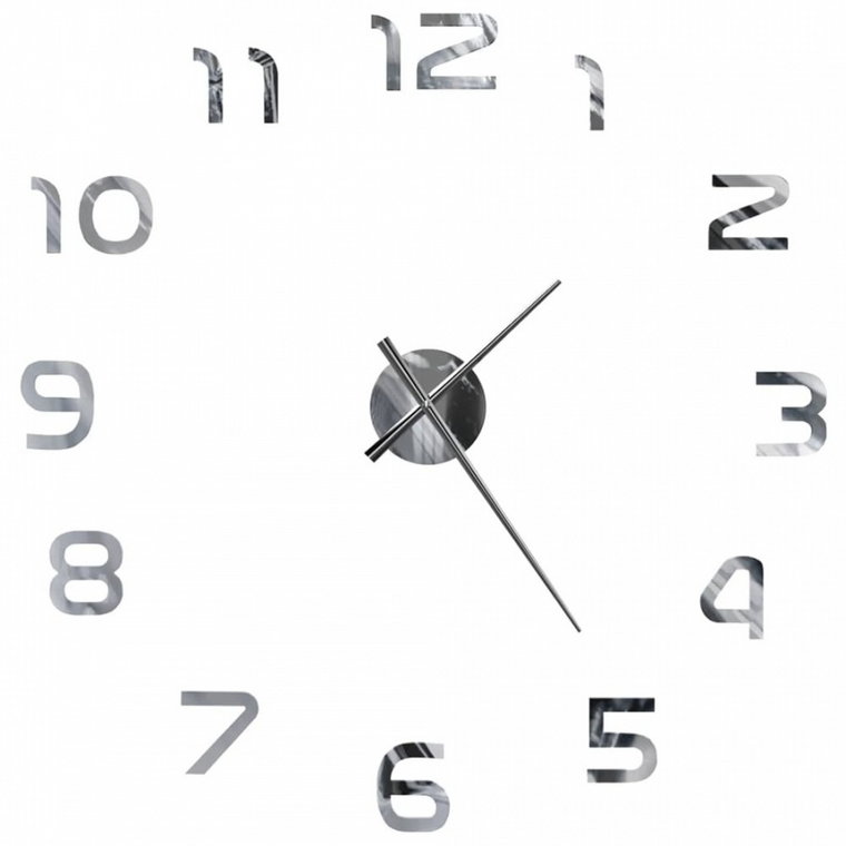 Zegar ścienny 3D, nowoczesny design, 100 cm, XXL, srebrny kod: V-50634