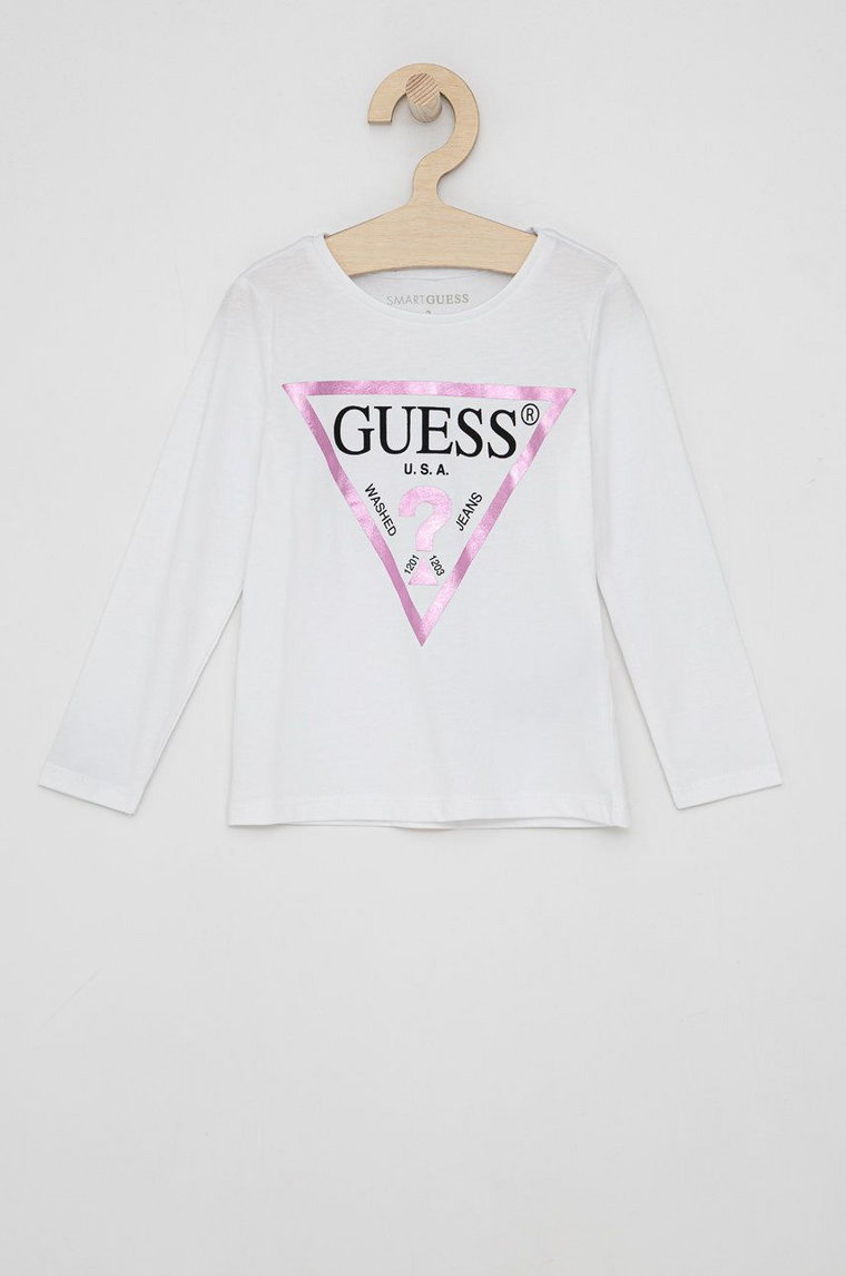 Guess Longsleeve dziecięcy kolor biały