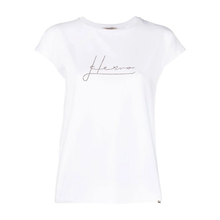 Koszulka z kryształowym logo Herno