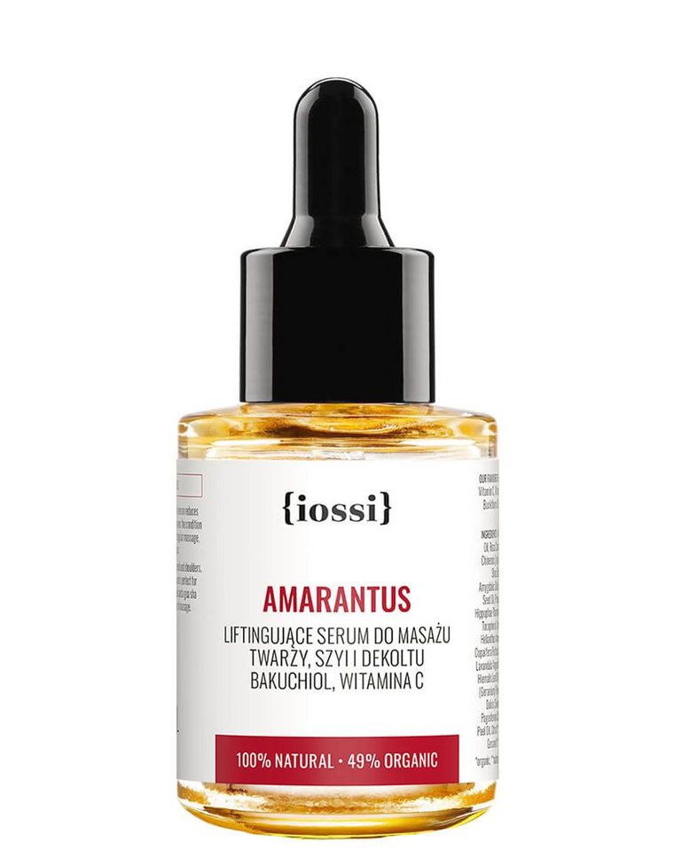 Iossi Amarantus Serum liftingujące do masażu twarzy, szyi i dekoltu z bakuchiolem, witaminą C