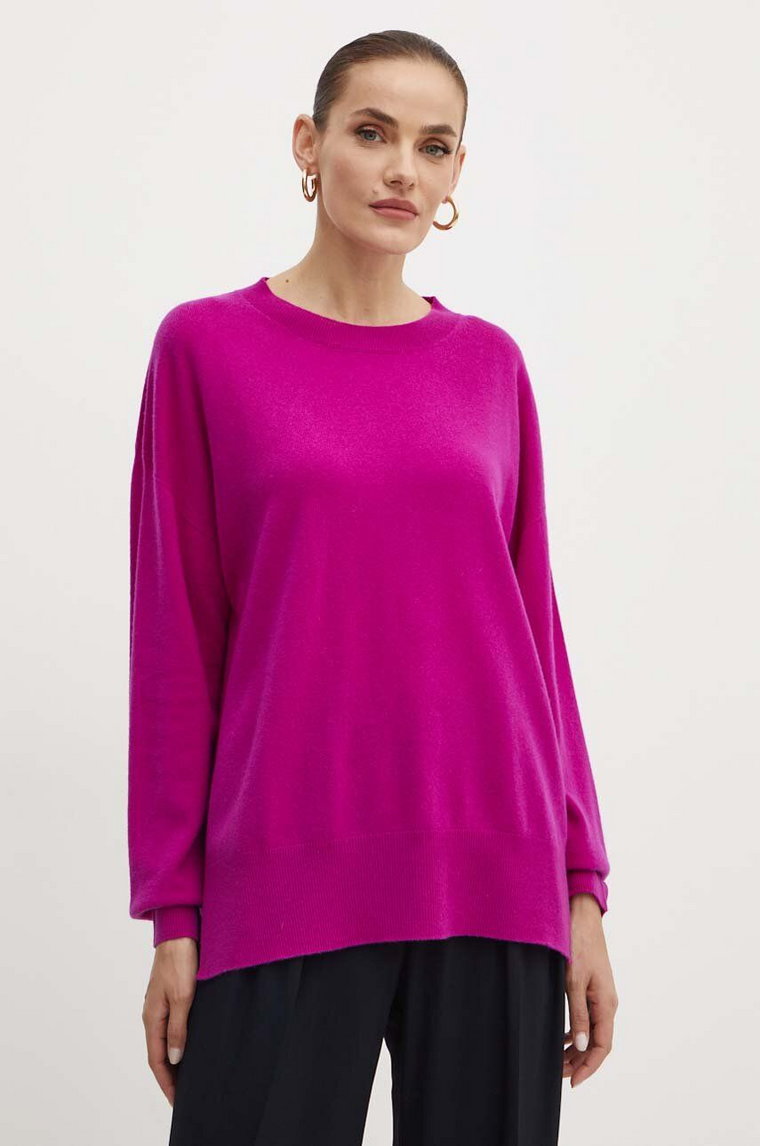 Liviana Conti sweter kaszmirowy kolor fioletowy lekki F4WC59
