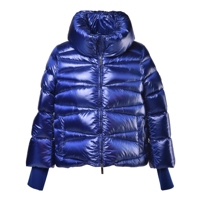 Down jacket in blue nylon Baldinini