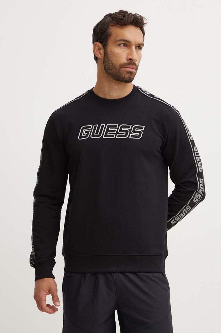 Guess bluza ARLO męska kolor czarny z nadrukiem Z4GQ24 K6ZS1