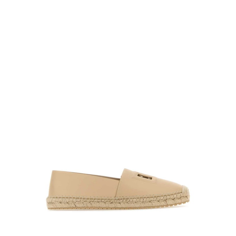 Cappuccino Skórzane Espadryle Dolce & Gabbana