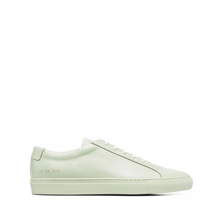 Pistacjowozielone Skórzane Buty Niskie Common Projects