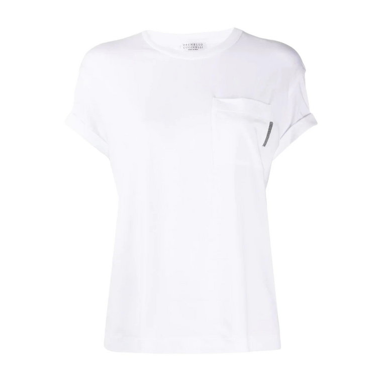 Krótki Rękaw O-neck T-Shirts Brunello Cucinelli