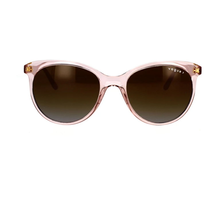 Polaroidowe okulary przeciwsłoneczne Vogue z przezroczystą różową oprawką Vogue