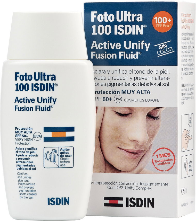 Fluid do twarzy Isdin Foto Ultra Active Unify / Fusion Fluid Sin Color SPF 50+ 50 ml (8470001710529). Kosmetyki do ochrony przeciwsłonecznej