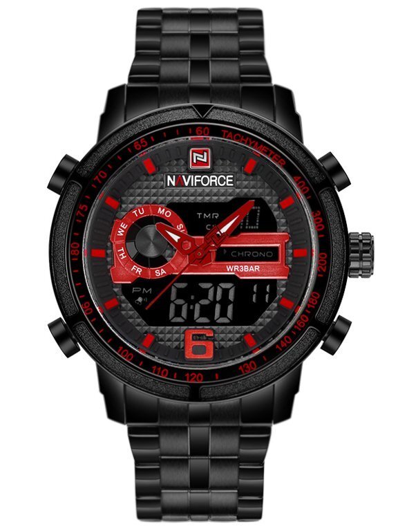 ZEGAREK MĘSKI NAVIFORCE - NF9119 (zn066d) - black/red