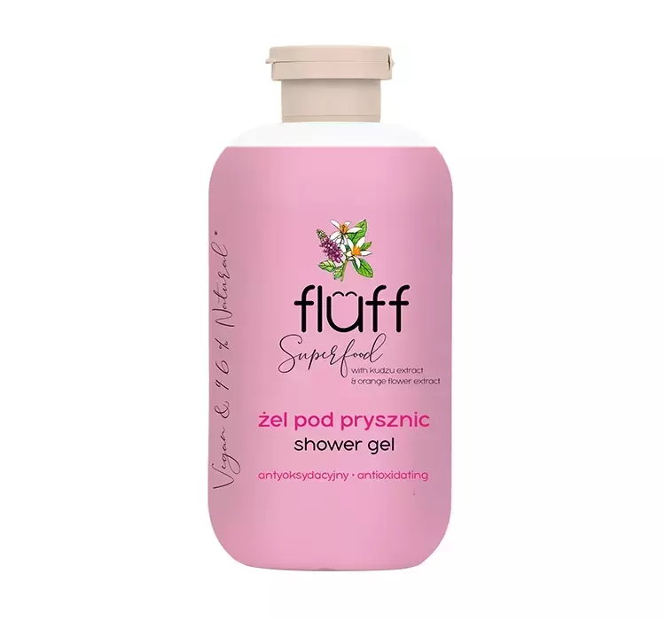 FLUFF SUPERFOOD ANTYOKSYDACYJNY ŻEL POD PRYSZNIC KUDZU I KWIAT POMARAŃCZY 500ML