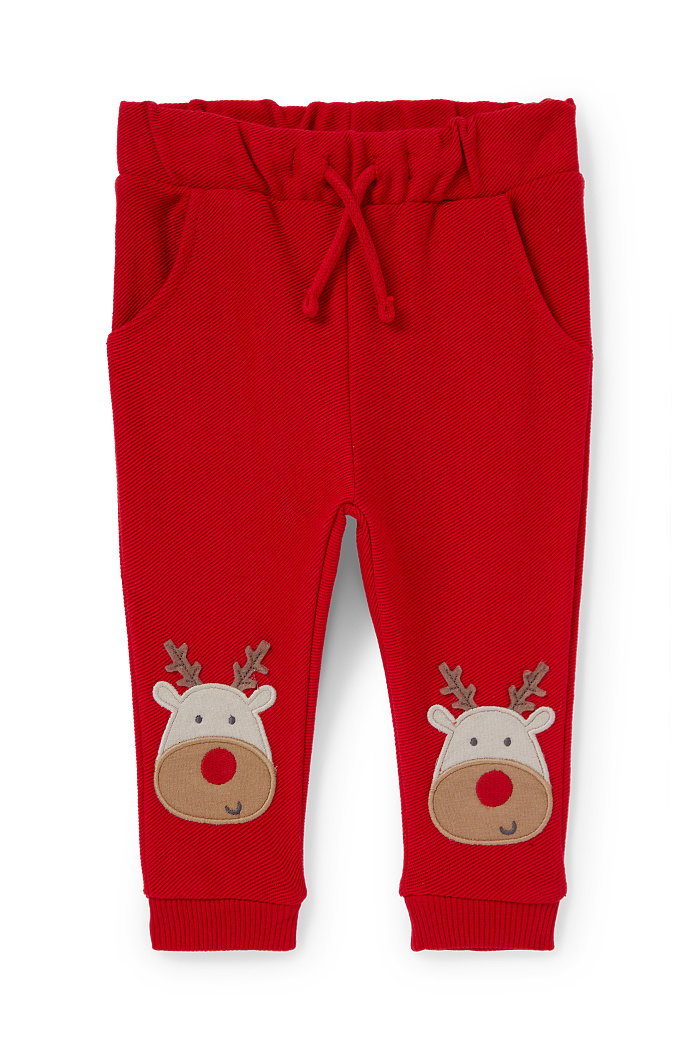 C&A Rudolf-niemowlęce spodnie dresowe w świątecznym stylu, Czerwony, Rozmiar: 98
