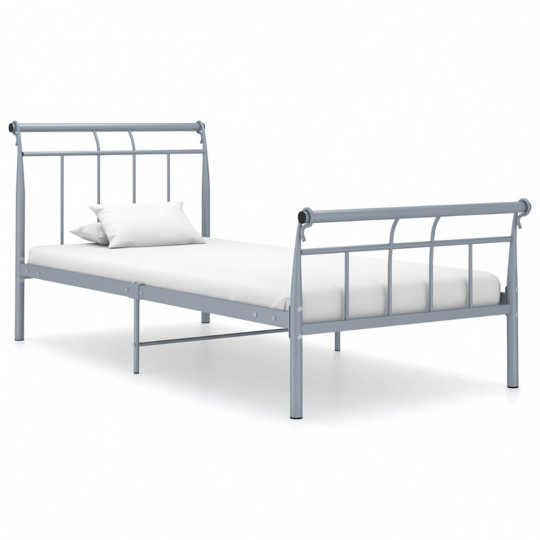 Rama łóżka, szara, metalowa, 90 x 200 cm kod: V-325032