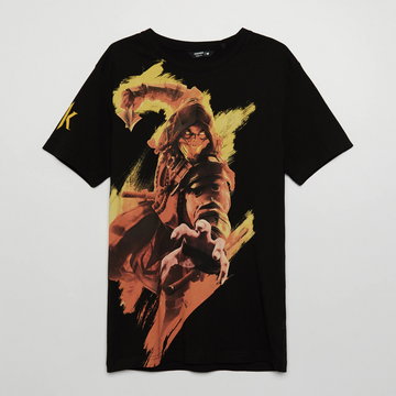 Cropp - Koszulka z nadrukiem Mortal Kombat - Czarny