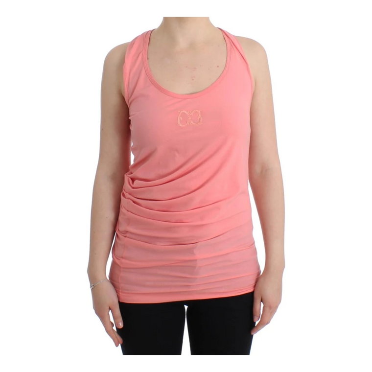 Pink cotton tank top Roberto Cavalli