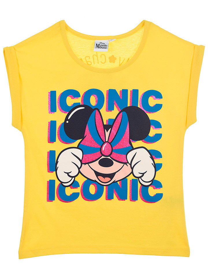 Disney Minnie Mouse Koszulka "Minnie" w kolorze żółtym ze wzorem
