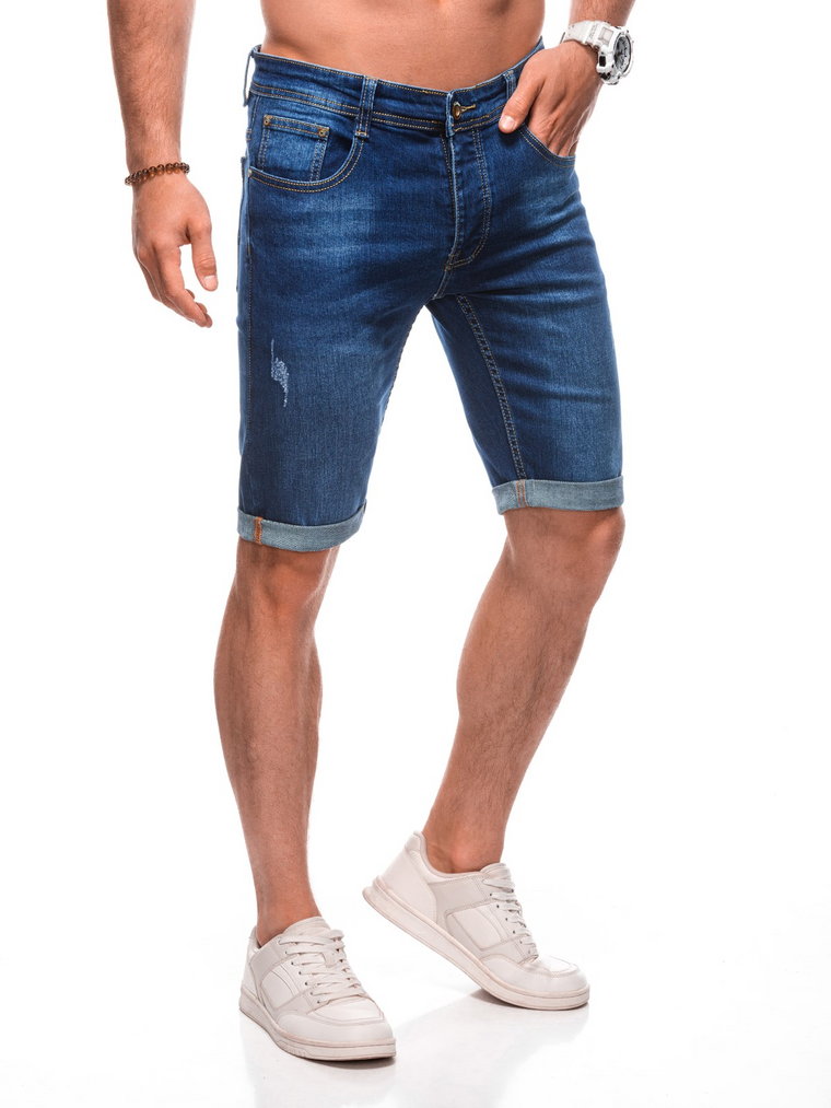 Krótkie spodenki męskie jeansowe W509 - niebieskie