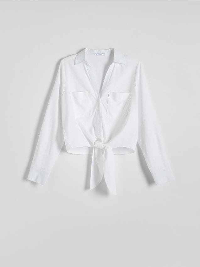 Reserved - Koszula z wiązaniem - biały