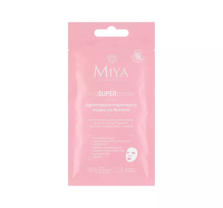 MIYA COSMETICS MY SUPER MASK UJĘDRNIAJĄCO-NAPINAJĄCA MASKA NA TKANINIE 1 SZTUKA