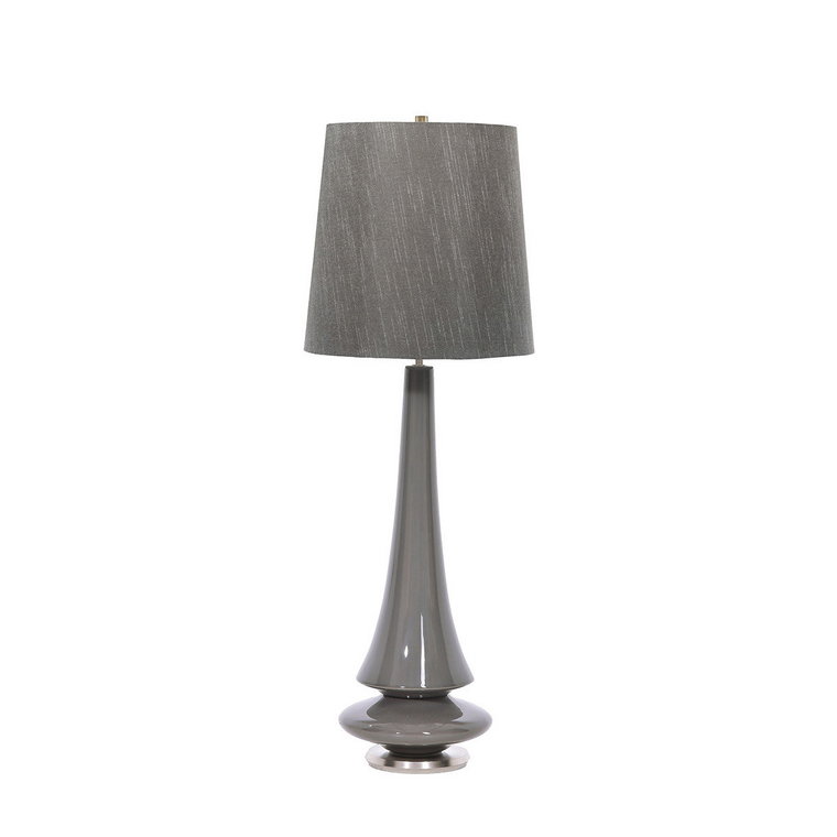 Lampa stołowa porcelanowa szara wysoka 88 cm Spin E27 60W Elstead