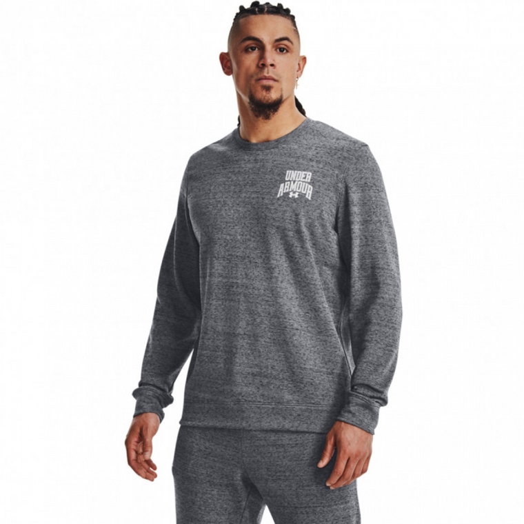 Męska bluza dresowa nierozpinana bez kaptura Under Armour UA Rival Terry Graphic Crew - szara